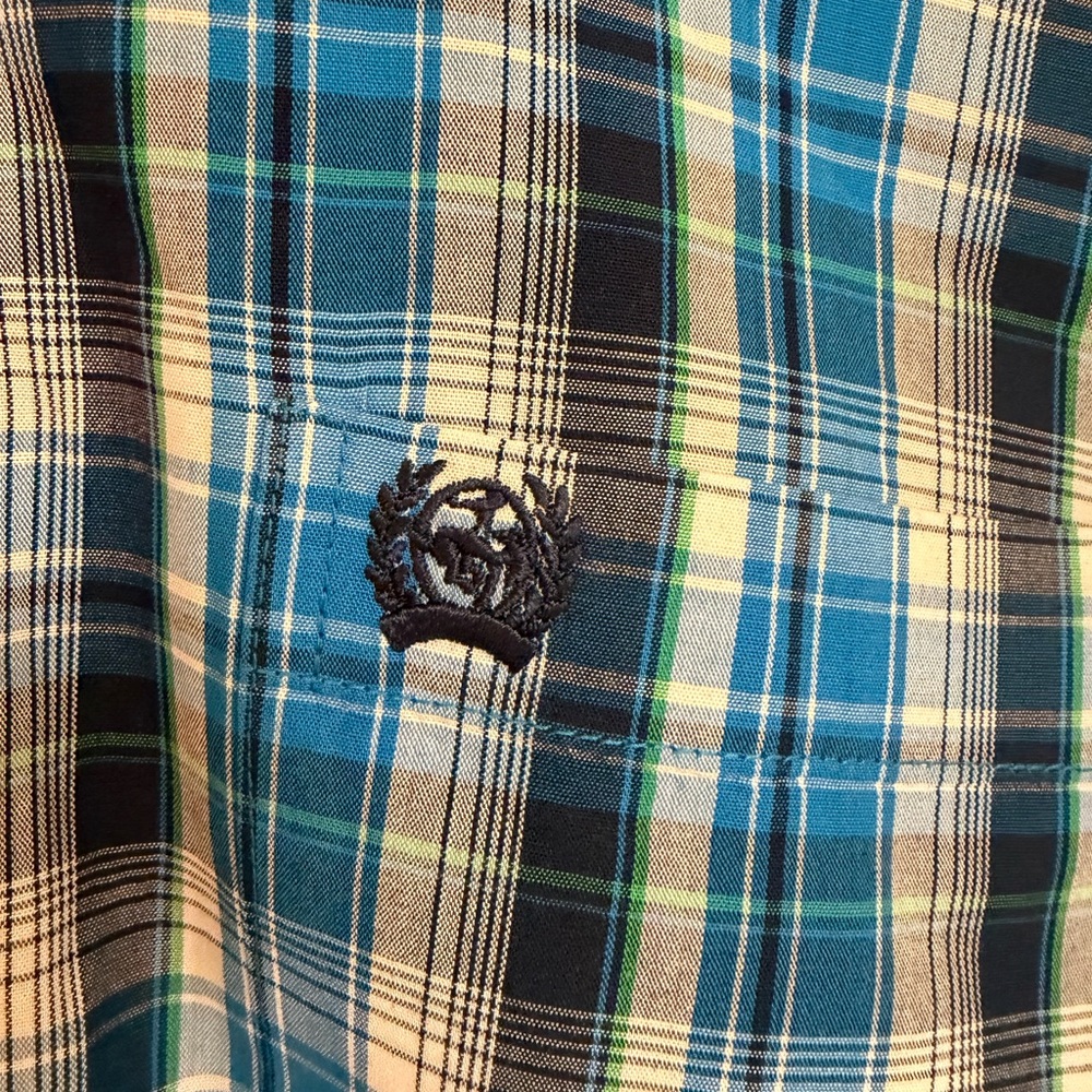 Cinch Blue and Green Plaid Casual Shirt Boys XL 14